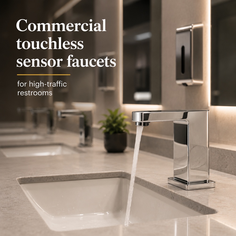 Commercial touchless sensor faucets for high-traffic restrooms